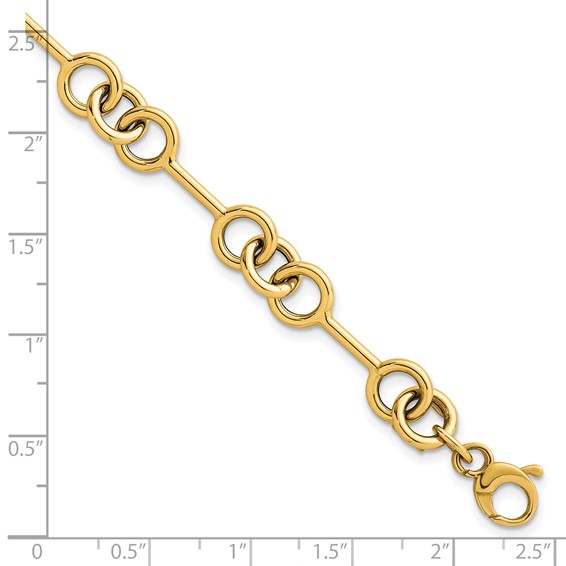 14k Polished 8.4mm Fancy Link 7.5 inch Bracelet