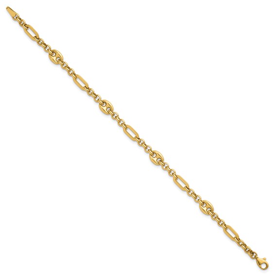 14k Polished 4.6mm Fancy Multi-link 7.5 inch Bracelet