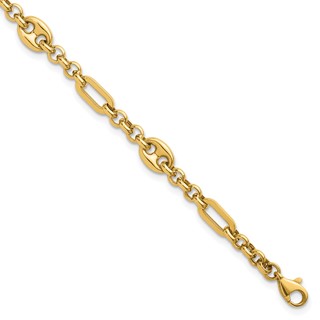 14k Polished 4.6mm Fancy Multi-link 7.5 inch Bracelet