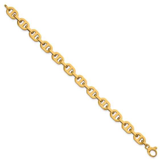 14k Polished 8.5mm Fancy Anchor Link 7.5 inch Bracelet