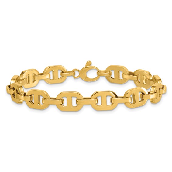 14k Polished 8.5mm Fancy Anchor Link 7.5 inch Bracelet