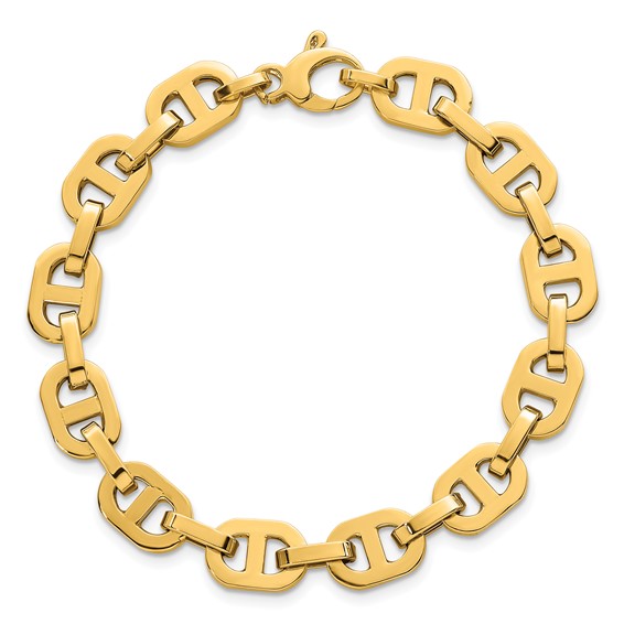 14k Polished 8.5mm Fancy Anchor Link 7.5 inch Bracelet