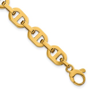 14k Polished 8.5mm Fancy Anchor Link 7.5 inch Bracelet