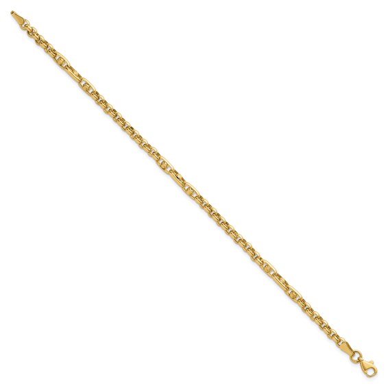 14k Polished and Diamond-cut 3.9mm Fancy Link 7.5 inch Bracelet