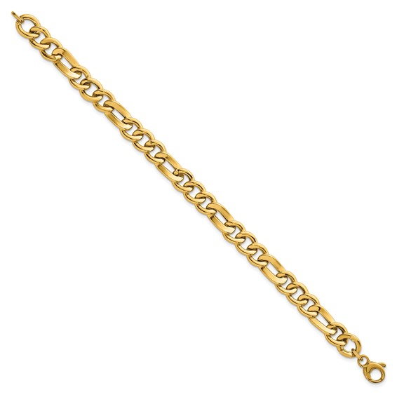 14k Polished 8.3mm Fancy Figaro Link 7.5 inch Bracelet