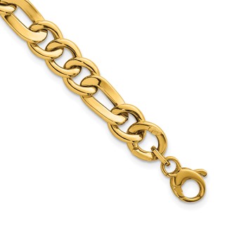 14k Polished 8.3mm Fancy Figaro Link 7.5 inch Bracelet