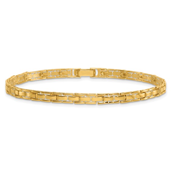 14k Polished 4.25mm Fancy Link 7.5 inch Bracelet