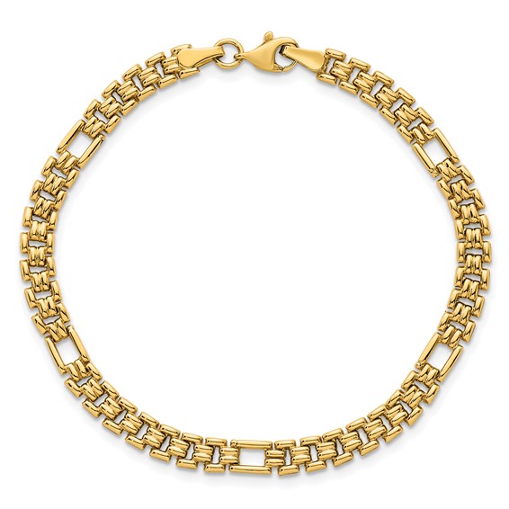 14K Polished 4.5mm Fancy Link 7.5 inch Bracelet