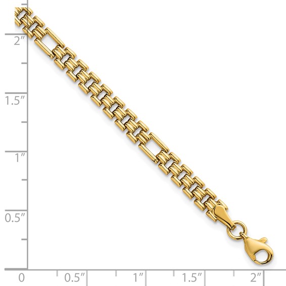 14K Polished 4.5mm Fancy Link 7.5 inch Bracelet