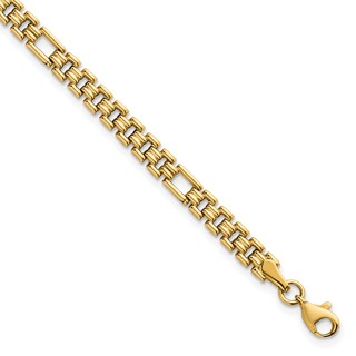 14K Polished 4.5mm Fancy Link 7.5 inch Bracelet