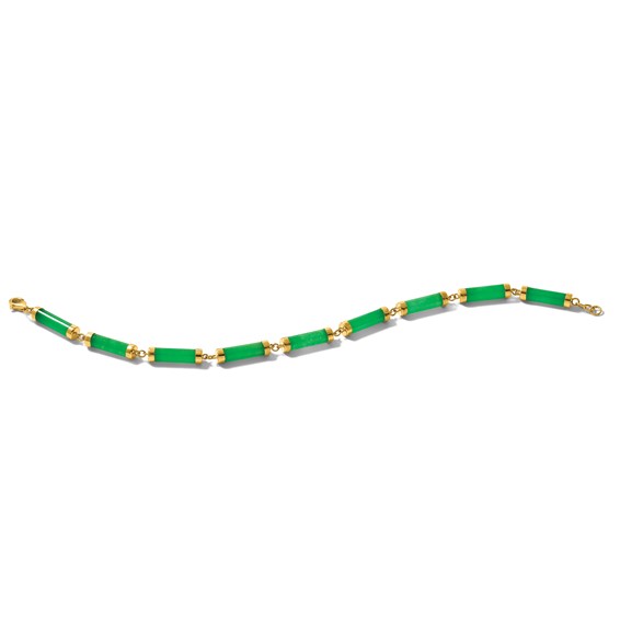 14K Polished 4.0mm Jade Bars 7 Inch Bracelet