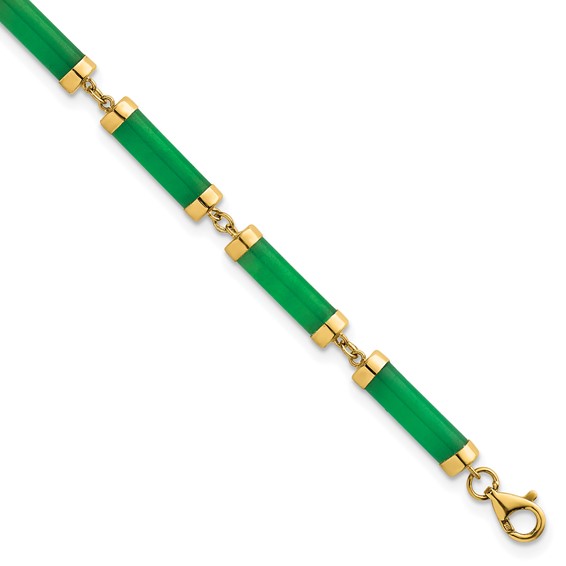 14K Polished 4.0mm Jade Bars 7 Inch Bracelet