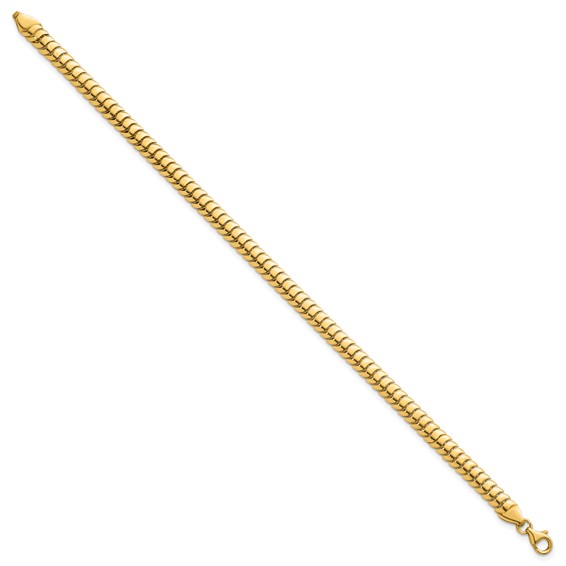 14K Polished 5mm Fancy Herringbone Link 7.5 inch Bracelet