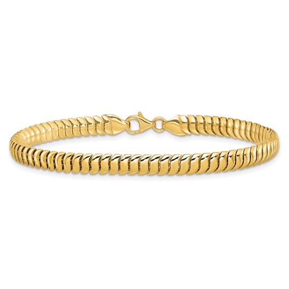 14K Polished 5mm Fancy Herringbone Link 7.5 inch Bracelet