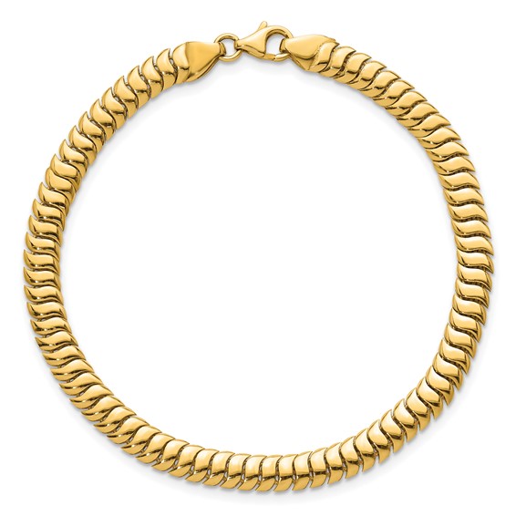 14K Polished 5mm Fancy Herringbone Link 7.5 inch Bracelet