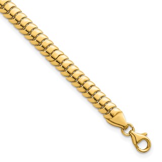 14K Polished 5mm Fancy Herringbone Link 7.5 inch Bracelet