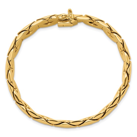 14k Polished 9.3mm Lightweight Fancy Link 7.5 inch Bracelet