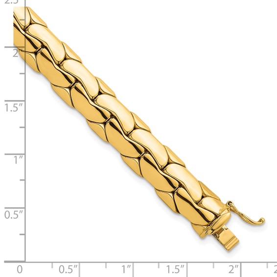 14k Polished 9.3mm Lightweight Fancy Link 7.5 inch Bracelet