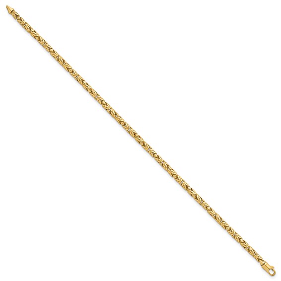 14k Polished 3mm Rounded Byzantine Link 7.5 inch Bracelet