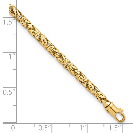14k Polished 3mm Rounded Byzantine Link 7.5 inch Bracelet