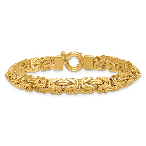 14k Polished 8.5mm Knife Edge Byzantine Link 7.5 inch Bracelet