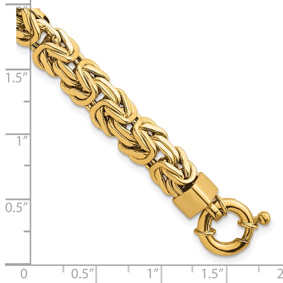 14k Polished 8.5mm Knife Edge Byzantine Link 7.5 inch Bracelet