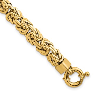 14k Polished 8.5mm Knife Edge Byzantine Link 7.5 inch Bracelet