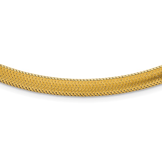 14k Polished 6.1mm Woven Mesh 17 inch Necklace