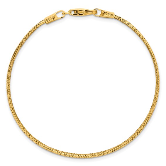 14k Polished 6.1mm Woven Mesh 7.5 inch Bracelet