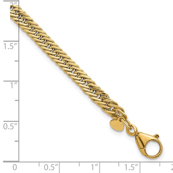 14k Polished Fancy Hollow Curb Link 7.5 inch Bracelet