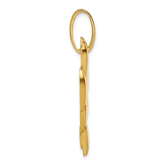 14k Polished Fancy Link Geometric Dangle Pendant