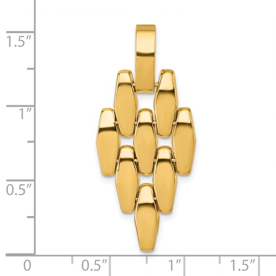 14k Polished Fancy Link Geometric Dangle Pendant