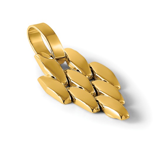 14k Polished Fancy Link Geometric Dangle Pendant