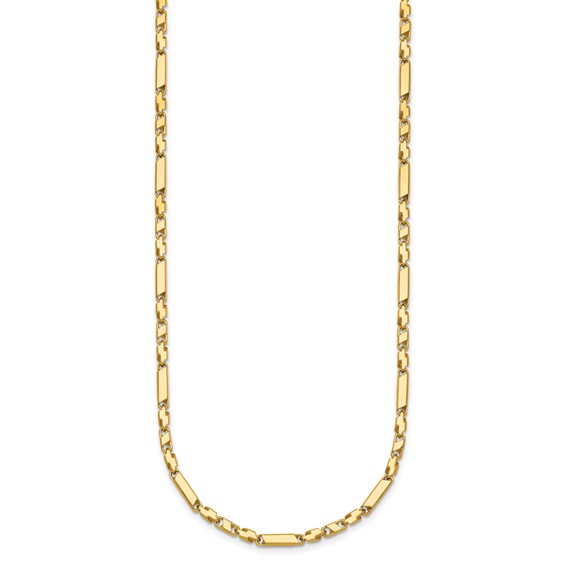 14k Polished Fancy Bar Link 19.75 inch Necklace