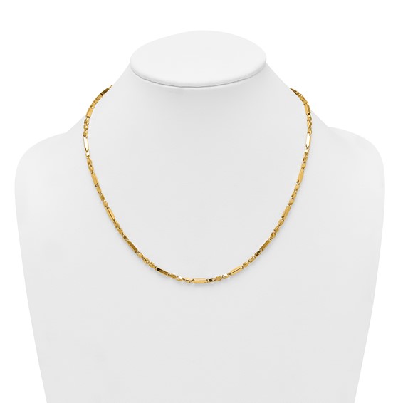 14k Polished Fancy Bar Link 19.75 inch Necklace