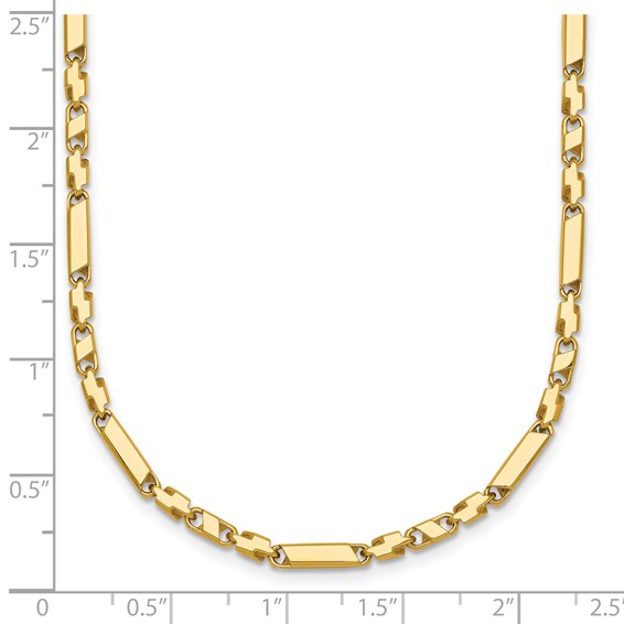 14k Polished Fancy Bar Link 19.75 inch Necklace