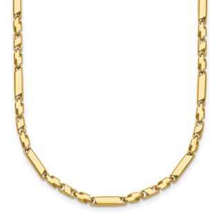 14k Polished Fancy Bar Link 19.75 inch Necklace