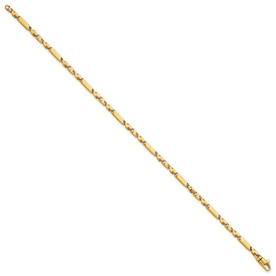 14k Polished Fancy Bar Link 8 inch Bracelet