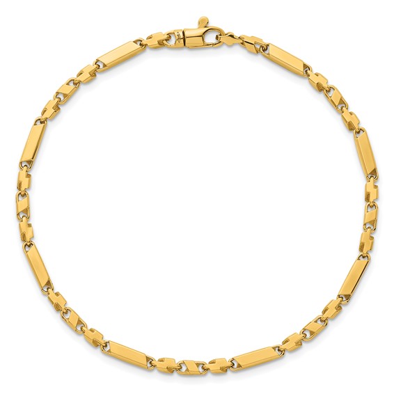 14k Polished Fancy Bar Link 8 inch Bracelet