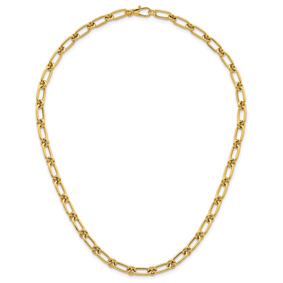 14k Polished 6mm Oval and Circle Link 18 inch Necklace