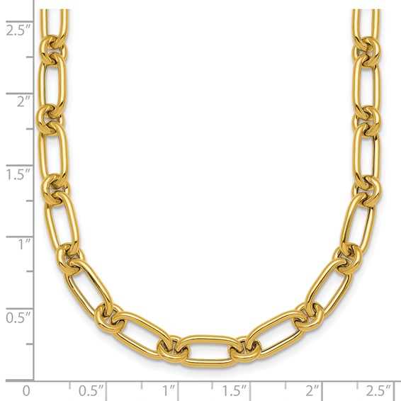 14k Polished 6mm Oval and Circle Link 18 inch Necklace