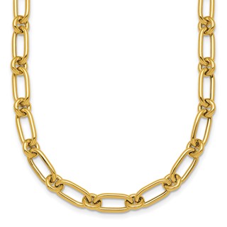 14k Polished 6mm Oval and Circle Link 18 inch Necklace