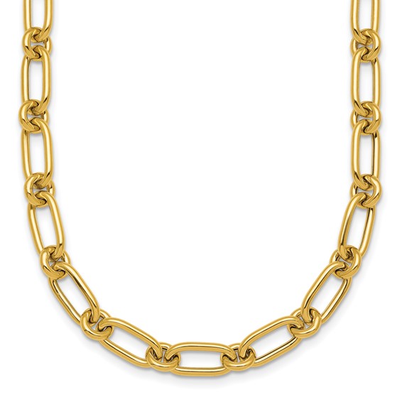 14k Polished 6mm Oval and Circle Link 18 inch Necklace