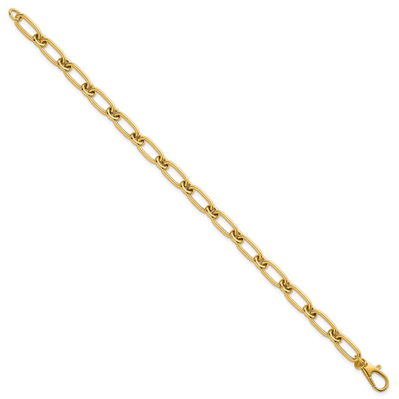 14k Polished 6mm Oval and Circle Link 7.5 inch Bracelet