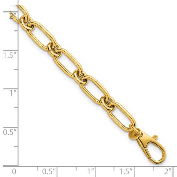 14k Polished 6mm Oval and Circle Link 7.5 inch Bracelet
