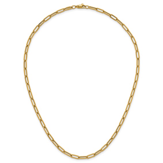 14k Polished 4mm Paperclip Link 18 inch Necklace