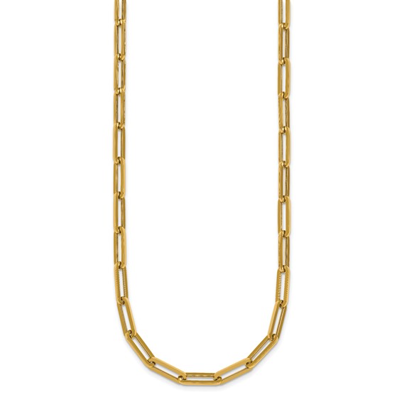 14k Polished 4.3mm Paperclip Link 18 inch Necklace