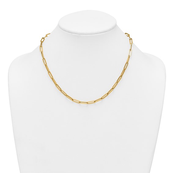 14k Polished 4.3mm Paperclip Link 18 inch Necklace