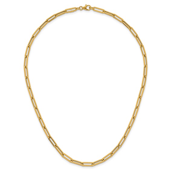 14k Polished 4.3mm Paperclip Link 18 inch Necklace