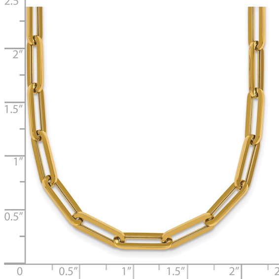 14k Polished 4.3mm Paperclip Link 18 inch Necklace